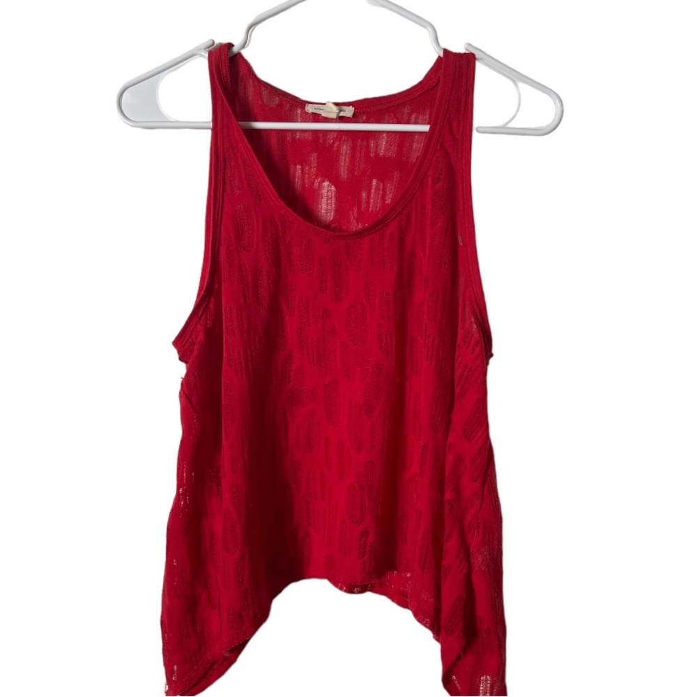 Silence + Noise Urban Outfitters Red Distressed Tank Top XS